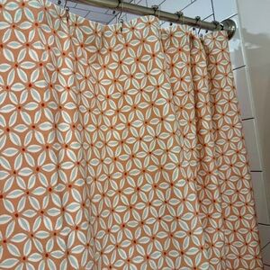 Threshold Orange and White Geometric Shower Curtain